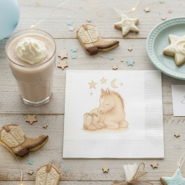 Cowboylaarzen en veulen Baby shower Servet