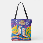 Cowboylaarzen en woestijnsterren tote bag (Achterkant)