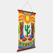 Cowboylaarzen en woestijnzon hangend wandkleed (Gebogen)