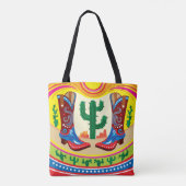 Cowboylaarzen en woestijnzon tote bag (Achterkant)