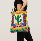 Cowboylaarzen en woestijnzon tote bag (Dichtbij)