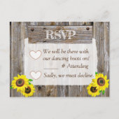 Cowboylaarzen en zonnebloemen RSVP bruiloft Aankondigingskaart (Voorkant)