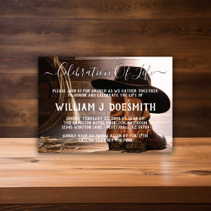 Cowboylaarzen Hoed Uitvaart Herdenkingsdienst Kaart