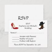 Cowboylaarzen Hoge Hakken Schoenen Bruiloft  RSVP (Voorkant / Achterkant)