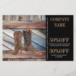 cowboylaarzen in vintage boerderijhout western mod flyer