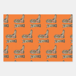 Cowboylaarzen Inpakpapier Plat Vel Set van 3