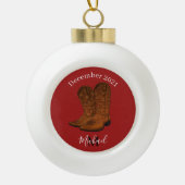 cowboylaarzen keramische bal ornament (Voorkant)
