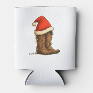 Cowboylaarzen Kerstmis Western Kerstman Hoed  Blikjeskoeler
