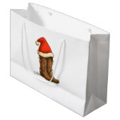 Cowboylaarzen Kerstmis Western Santa Hoed Groot Cadeauzakje (Voorkant Gekanteld)