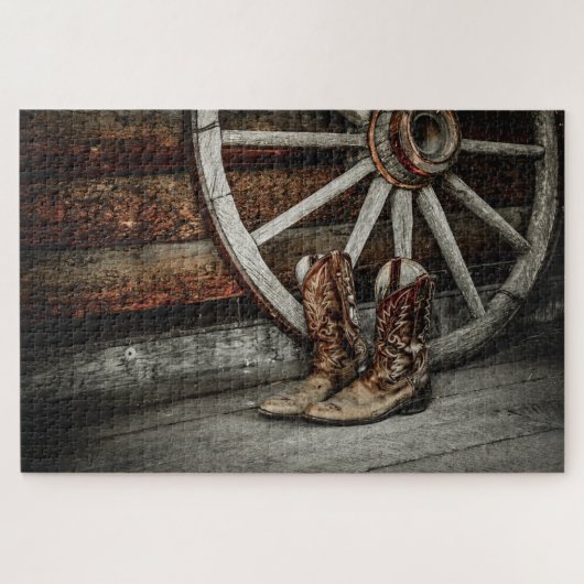 Cowboylaarzen Legpuzzel (Horizontaal)