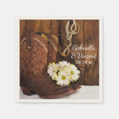 cowboylaarzen madeliefjes paardenbit Westerne brui Servet (Voorkant)