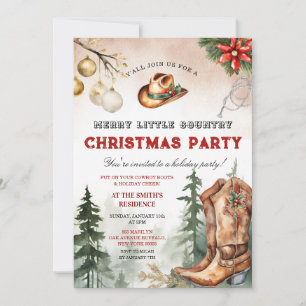 Cowboylaarzen Merry Little Country Kerstfeest Kaart
