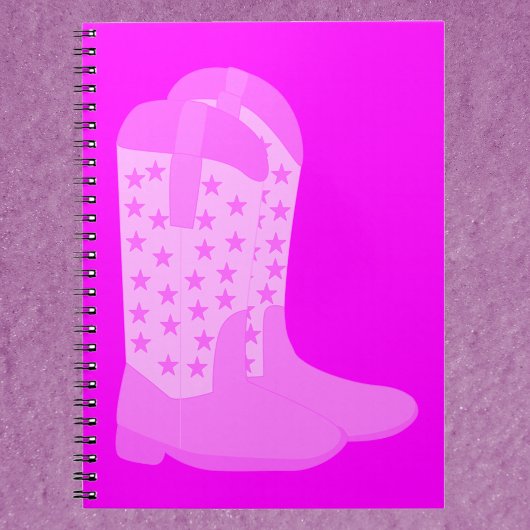 Cowboylaarzen met roze sterren notitieboek
