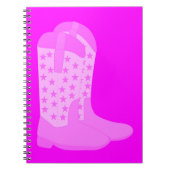 Cowboylaarzen met roze sterren notitieboek (Voorkant)