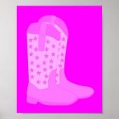 Cowboylaarzen met roze sterren poster (Voorkant)