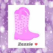 Cowboylaarzen met roze sterren sticker