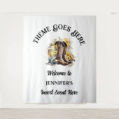 Cowboylaarzen met zonnebloem bubbel country wandkleed (Voorkant)