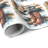 Cowboylaarzen op de voordeur Kerstmis Cadeaupapier (Rol Hoek)