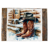 Cowboylaarzen op de voordeur Kerstmis Groot Cadeauzakje (Achterkant)