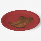 cowboylaarzen papieren bordje (Gekanteld)
