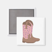Cowboylaarzen roze bruin en Paarse sterren Magneet (Voorkant / Achterkant)