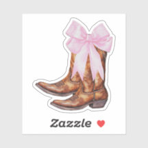 Cowboylaarzen Roze Strik Sticker - Western Sticker