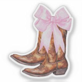 Cowboylaarzen Roze Strik Sticker - Western Sticker