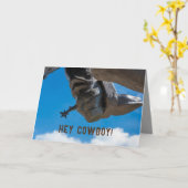 Cowboylaarzen sporen & open blue sky Verjaardag Ka Kaart (Gele Bloem)