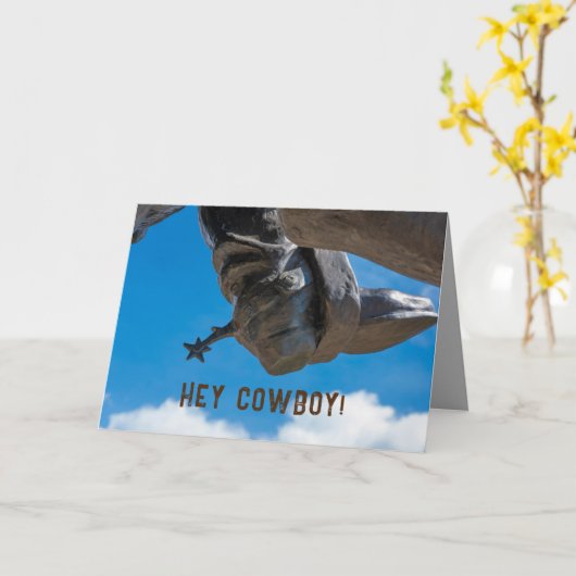 Cowboylaarzen sporen & open blue sky Verjaardag Ka Kaart (Gele Bloem)