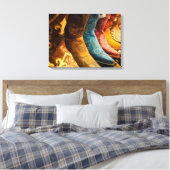 Cowboylaarzen te koop, Arizona Canvas Afdruk (Insitu (Slaapkamer))