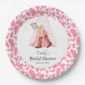 Cowboylaarzen & Trouwjurk Bruidsfeest Papieren Bordje (Voorkant)