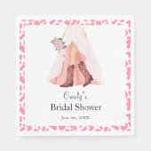 Cowboylaarzen & Trouwjurk Bruidsfeest Servet (Voorkant)