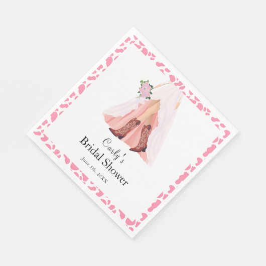 Cowboylaarzen & Trouwjurk Bruidsfeest Servet (Hoek)