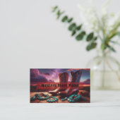 Cowboylaarzen, Turquoise sieraden in de woestijn ( Visitekaartje (Staand voorkant)