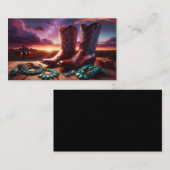 Cowboylaarzen, Turquoise sieraden in de woestijn ( Visitekaartje (Voorkant / Achterkant)