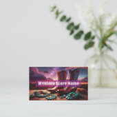 Cowboylaarzen, Turquoise sieraden in de woestijn ( Visitekaartje (Staand voorkant)