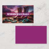 Cowboylaarzen, Turquoise sieraden in de woestijn ( Visitekaartje (Voorkant / Achterkant)