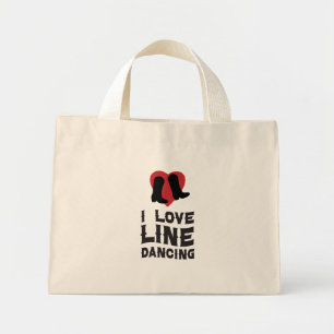 Cowboylaarzen voor lijn dansen Cowgirl Country muz Mini Tote Bag