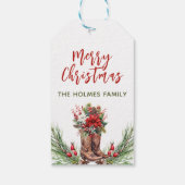 Cowboylaarzen Vrolijk kerstcadeau Labels Cadeaulabel (Achterkant)