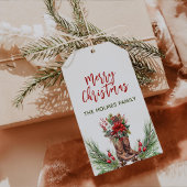 Cowboylaarzen Vrolijk kerstcadeau Labels Cadeaulabel