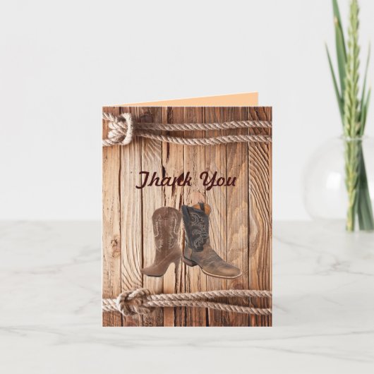 Cowboylaarzen Western country Huwelijk bedankt (Voorkant)