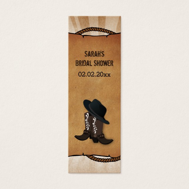 cowboylaarzen western Gepersonaliseerde Gift Label Mini Visitekaartjes (Voorkant)