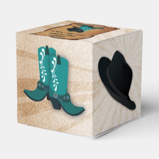 cowboylaarzen western Gepersonaliseerde gunstboxen Bedankdoosjes (Achterkant)