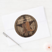 cowboylaarzen western land ronde sticker (Envelop)