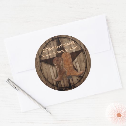  cowboylaarzen western land ronde sticker (Envelop)