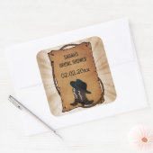 cowboylaarzen western thema Gepersonaliseerde stic Vierkante Sticker (Envelop)