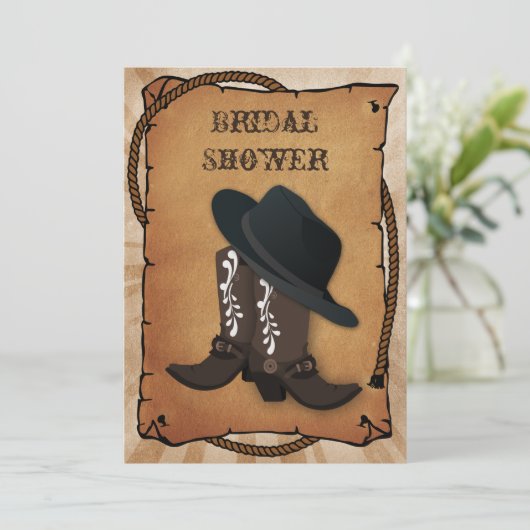 cowboylaarzen western Vrijgezellenfeest Kaart (Staand voorkant)