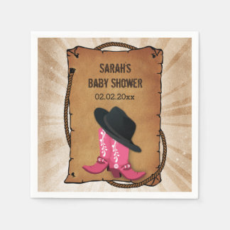 Cowboylaarzen westerne gepersonaliseerde feestserv servet