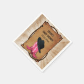 Cowboylaarzen westerne gepersonaliseerde feestserv servet (Hoek)