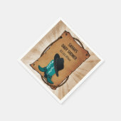 Cowboylaarzen westerne gepersonaliseerde feestserv servetten (Hoek)